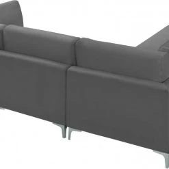 Meridian Furniture Living Room Julia 4 Piece Velvet Modular Reversible Sectional