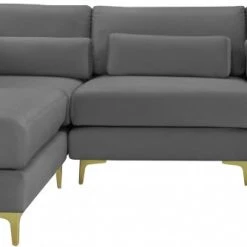 Meridian Furniture Living Room Julia 4 Piece Velvet Modular Reversible Sectional
