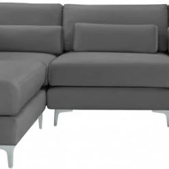 Meridian Furniture Living Room Julia 4 Piece Velvet Modular Reversible Sectional
