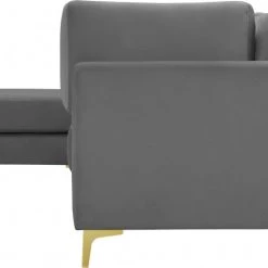 Meridian Furniture Living Room Julia 5 Piece Velvet Modular Reversible Sectional