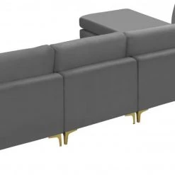 Meridian Furniture Living Room Julia 5 Piece Velvet Modular Reversible Sectional