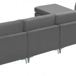 Meridian Furniture Living Room Julia 5 Piece Velvet Modular Reversible Sectional