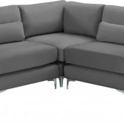 Meridian Furniture Julia 5 Piece Velvet Modular Sectional Living Room