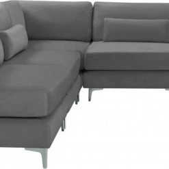 Meridian Furniture Julia 5 Piece Velvet Modular Sectional Living Room