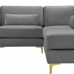 Meridian Furniture Julia 5 Piece Velvet Modular Sectional Living Room