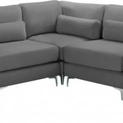 Meridian Furniture Julia 5 Piece Velvet Modular Sectional Living Room