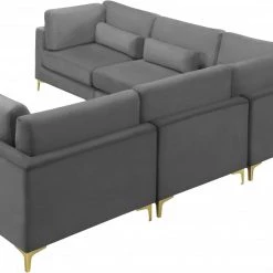 Meridian Furniture Julia 5 Piece Velvet Modular Sectional Living Room