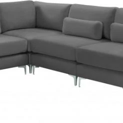 Meridian Furniture Julia 6 Piece Velvet Modular Sectional