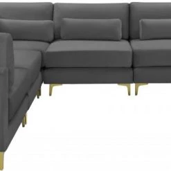 Meridian Furniture Julia 6 Piece Velvet Modular Sectional