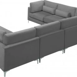 Meridian Furniture Julia 7 Piece Velvet Modular Reversible Sectional