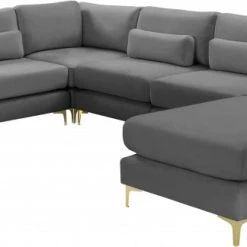 Meridian Furniture Julia 7 Piece Velvet Modular Reversible Sectional