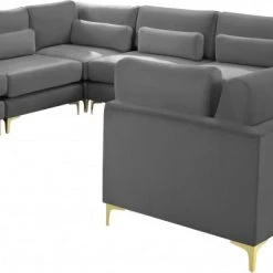 Meridian Furniture Living Room Julia 8 Piece Velvet Modular Sectional