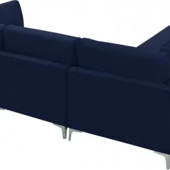 Meridian Furniture Living Room Julia 4 Piece Velvet Modular Reversible Sectional