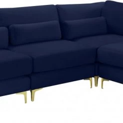 Meridian Furniture Living Room Julia 4 Piece Velvet Modular Reversible Sectional