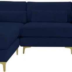 Meridian Furniture Living Room Julia 4 Piece Velvet Modular Reversible Sectional