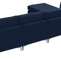 Meridian Furniture Living Room Julia 5 Piece Velvet Modular Reversible Sectional