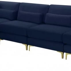 Meridian Furniture Living Room Julia 5 Piece Velvet Modular Reversible Sectional