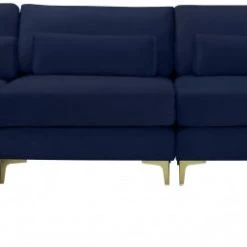 Meridian Furniture Living Room Julia 5 Piece Velvet Modular Reversible Sectional