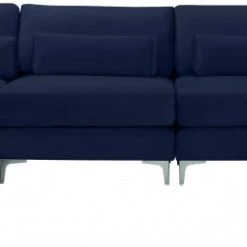 Meridian Furniture Living Room Julia 5 Piece Velvet Modular Reversible Sectional