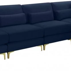 Meridian Furniture Living Room Julia 5 Piece Velvet Modular Reversible Sectional