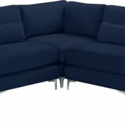 Meridian Furniture Julia 5 Piece Velvet Modular Sectional Living Room