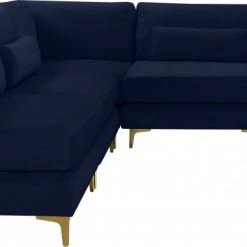 Meridian Furniture Julia 5 Piece Velvet Modular Sectional Living Room