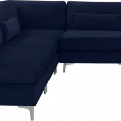 Meridian Furniture Julia 5 Piece Velvet Modular Sectional Living Room