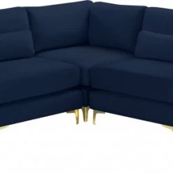 Meridian Furniture Julia 5 Piece Velvet Modular Sectional Living Room