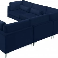 Meridian Furniture Julia 5 Piece Velvet Modular Sectional Living Room