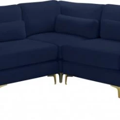 Meridian Furniture Julia 5 Piece Velvet Modular Sectional Living Room