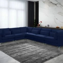 Meridian Furniture Julia 6 Piece Velvet Modular Sectional