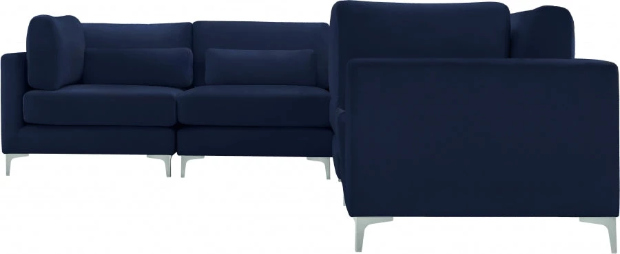 Meridian Furniture Julia 6 Piece Velvet Modular Sectional