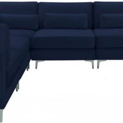 Meridian Furniture Julia 6 Piece Velvet Modular Sectional