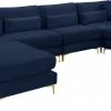 Meridian Furniture Living Room Julia 6 Piece Velvet Modular Reversible Sectional