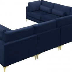 Meridian Furniture Julia 7 Piece Velvet Modular Reversible Sectional