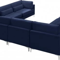 Meridian Furniture Living Room Julia 8 Piece Velvet Modular Sectional