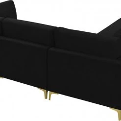 Meridian Furniture Living Room Julia 4 Piece Velvet Modular Reversible Sectional