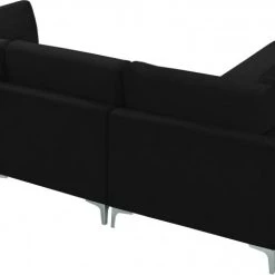 Meridian Furniture Living Room Julia 4 Piece Velvet Modular Reversible Sectional