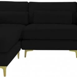 Meridian Furniture Living Room Julia 4 Piece Velvet Modular Reversible Sectional