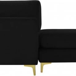 Meridian Furniture Living Room Julia 5 Piece Velvet Modular Reversible Sectional