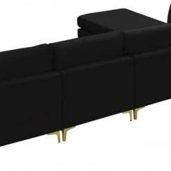 Meridian Furniture Living Room Julia 5 Piece Velvet Modular Reversible Sectional