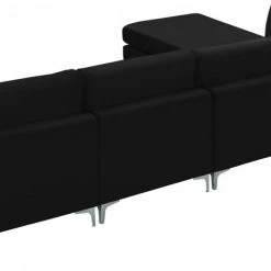 Meridian Furniture Living Room Julia 5 Piece Velvet Modular Reversible Sectional