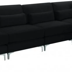 Meridian Furniture Living Room Julia 5 Piece Velvet Modular Reversible Sectional