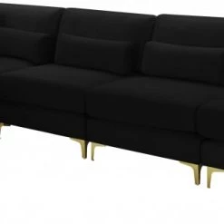 Meridian Furniture Living Room Julia 5 Piece Velvet Modular Reversible Sectional