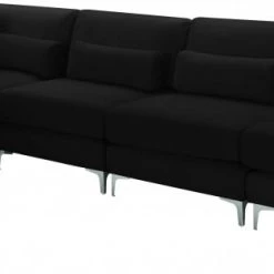 Meridian Furniture Living Room Julia 5 Piece Velvet Modular Reversible Sectional