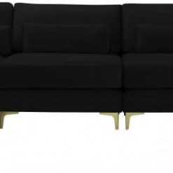 Meridian Furniture Living Room Julia 5 Piece Velvet Modular Reversible Sectional