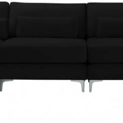 Meridian Furniture Living Room Julia 5 Piece Velvet Modular Reversible Sectional