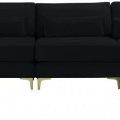 Meridian Furniture Living Room Julia 5 Piece Velvet Modular Reversible Sectional