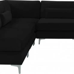 Meridian Furniture Julia 5 Piece Velvet Modular Sectional Living Room