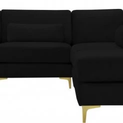 Meridian Furniture Julia 5 Piece Velvet Modular Sectional Living Room